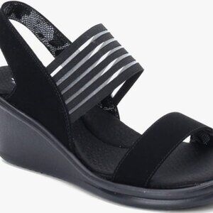 NEW Skechers Womens Rumblers Sci-Fi Wedge Sandal Sz 8.5 black
